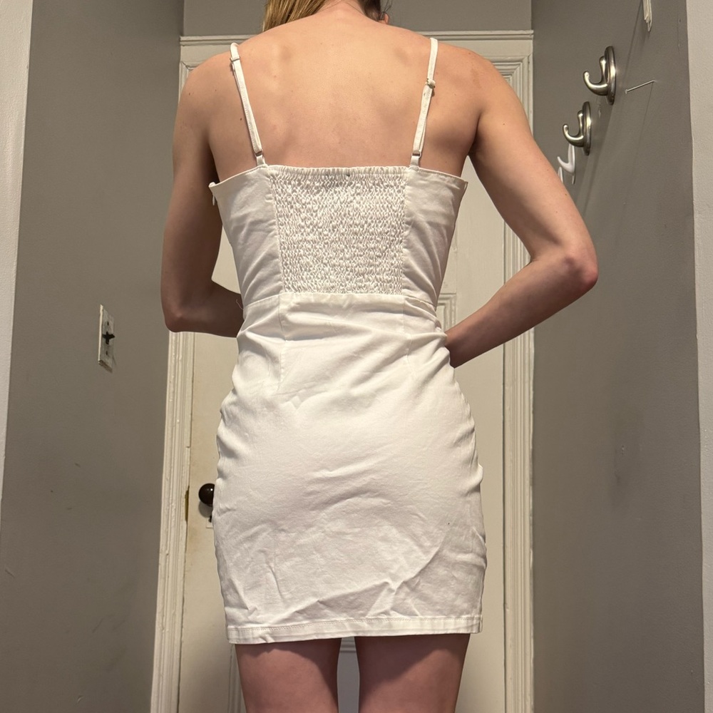 White fitted Forever 21 dress.